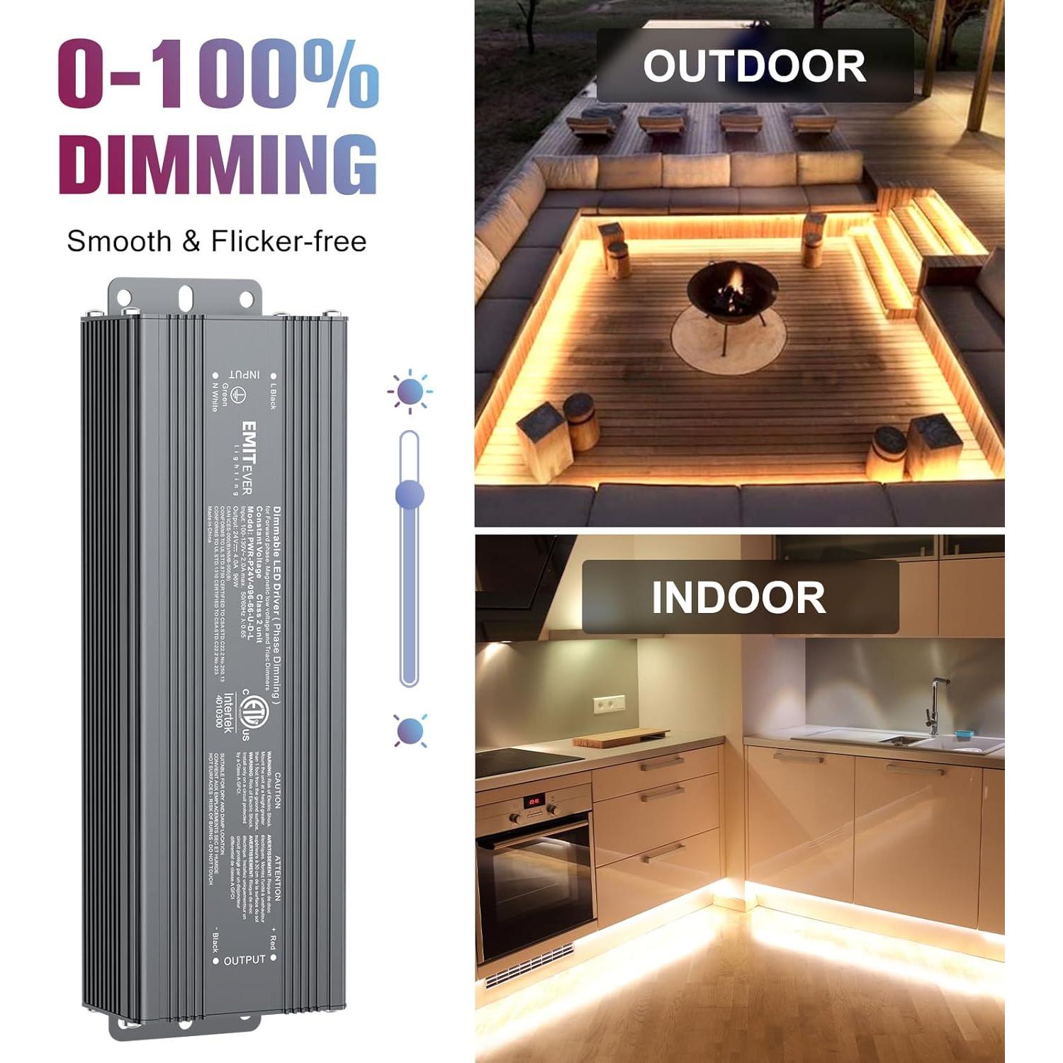 Controlador LED Regulable EMITEVER 96W IP66 24V Triac