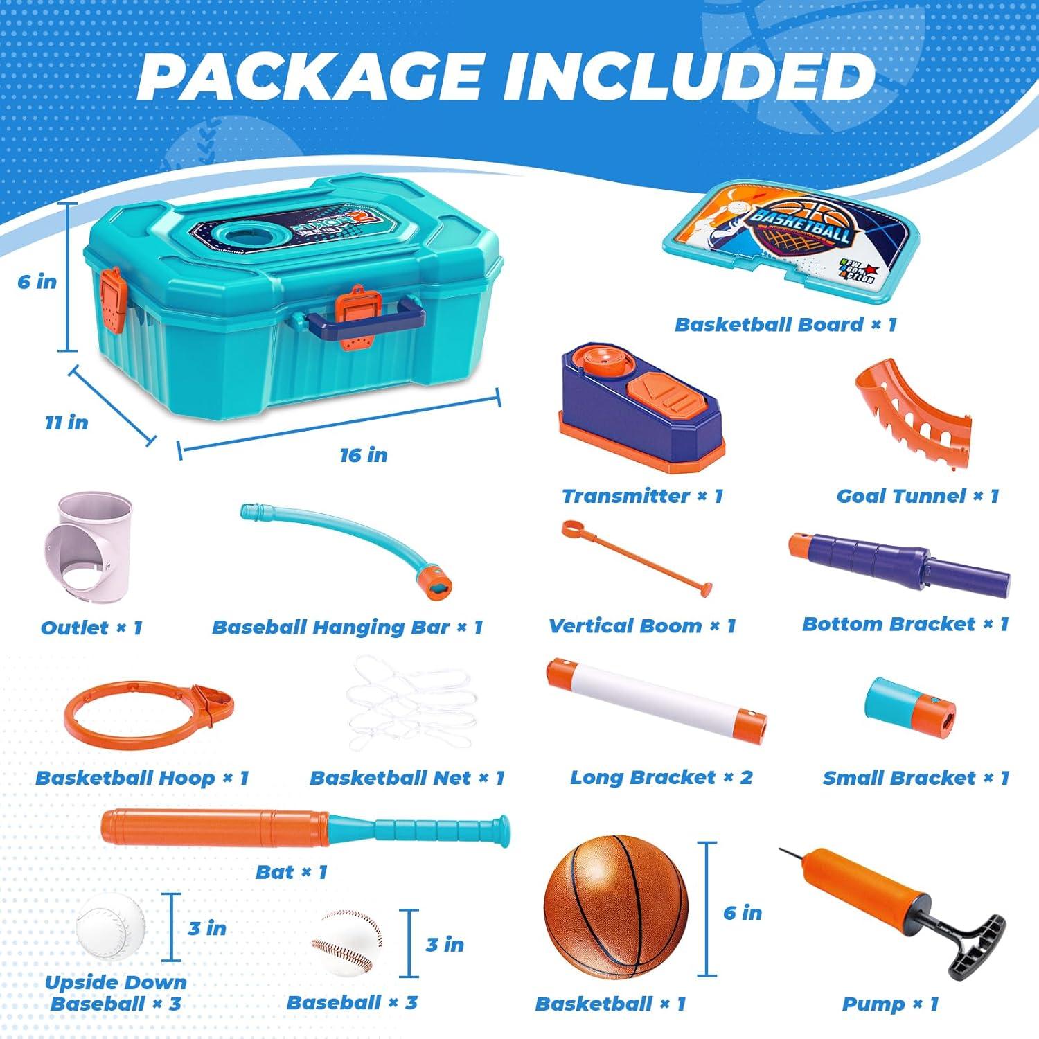 Set 5 en 1 Aro de Baloncesto y T Ball GraceDuck para Niños