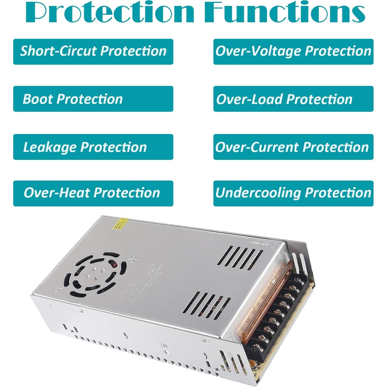 Fuente de Poder Conmutada DIANN 12V 30A 360W para LED