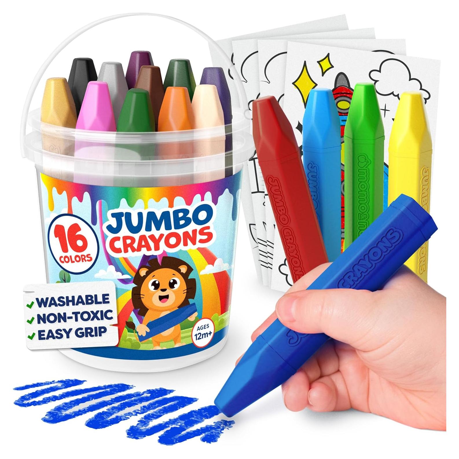 Crayones Jumbo Momo & Nashi 16 Colores No Tóxicos