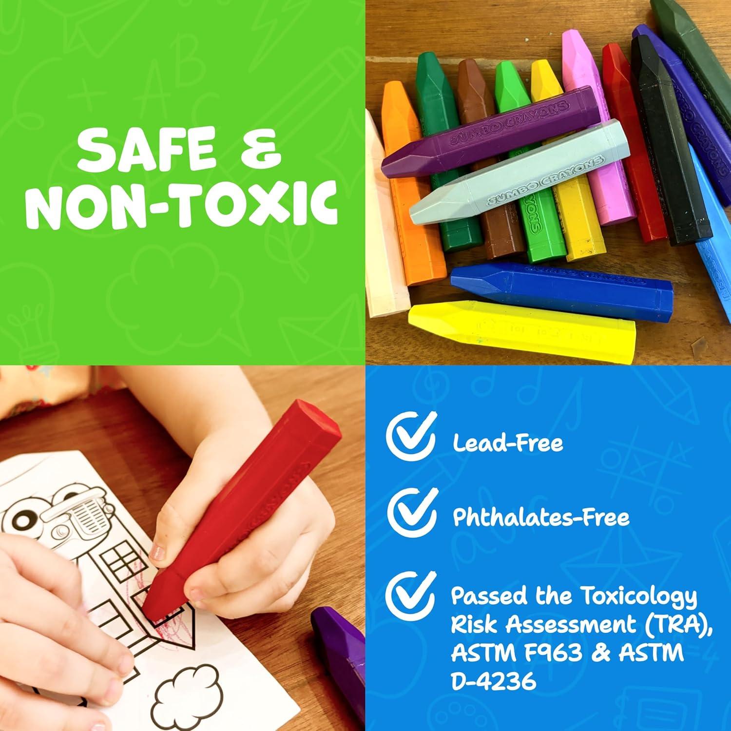 Crayones Jumbo Momo & Nashi 16 Colores No Tóxicos