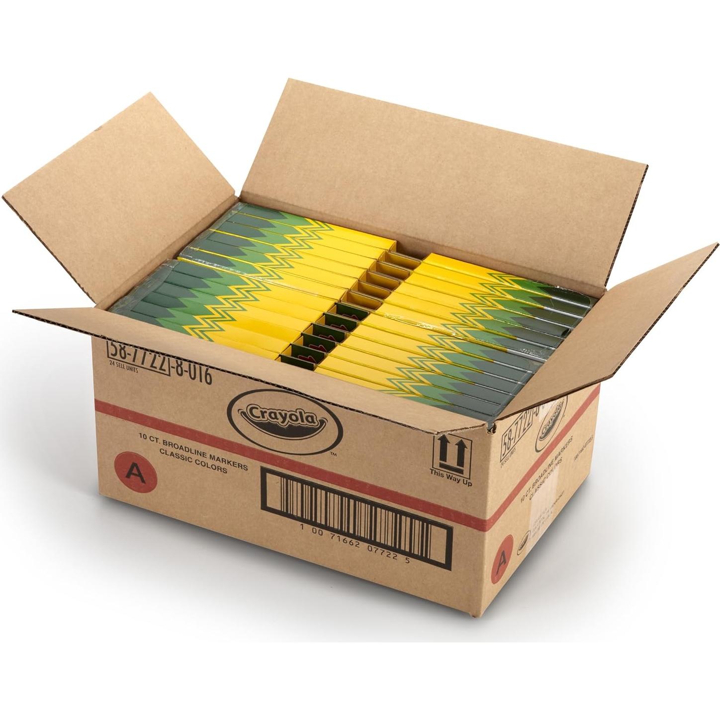 Marcadores Crayola Línea Ancha Clásicos 10 Colores Caja 24