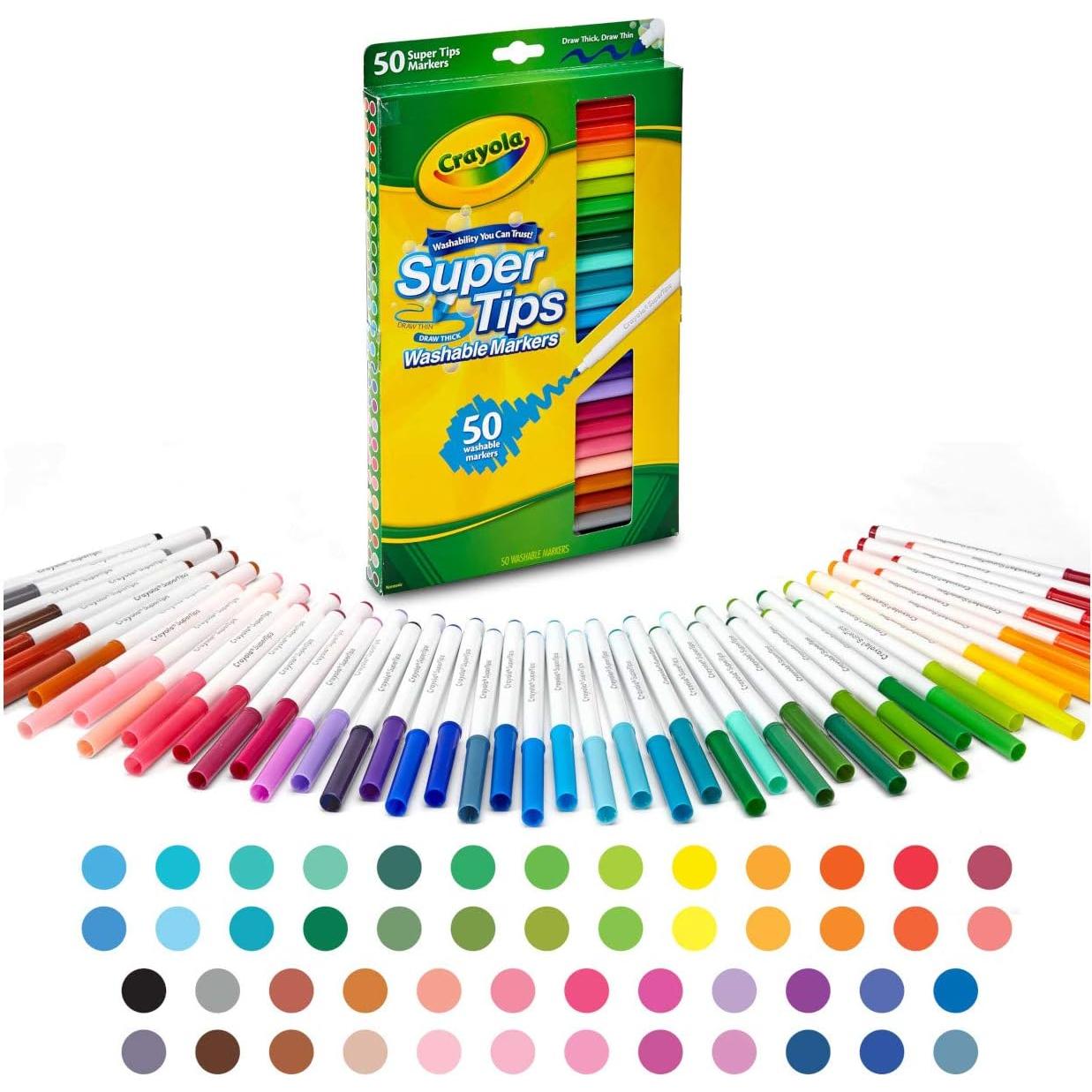 Crayola Super Tips Washable Markers Age 3+ - 50 Count