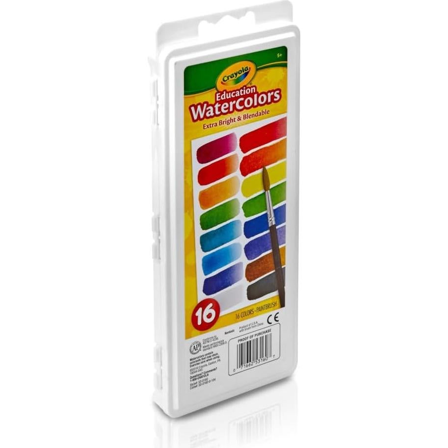 Juego de Pintura Acuarela Crayola 16 Colores Lavables para Niños