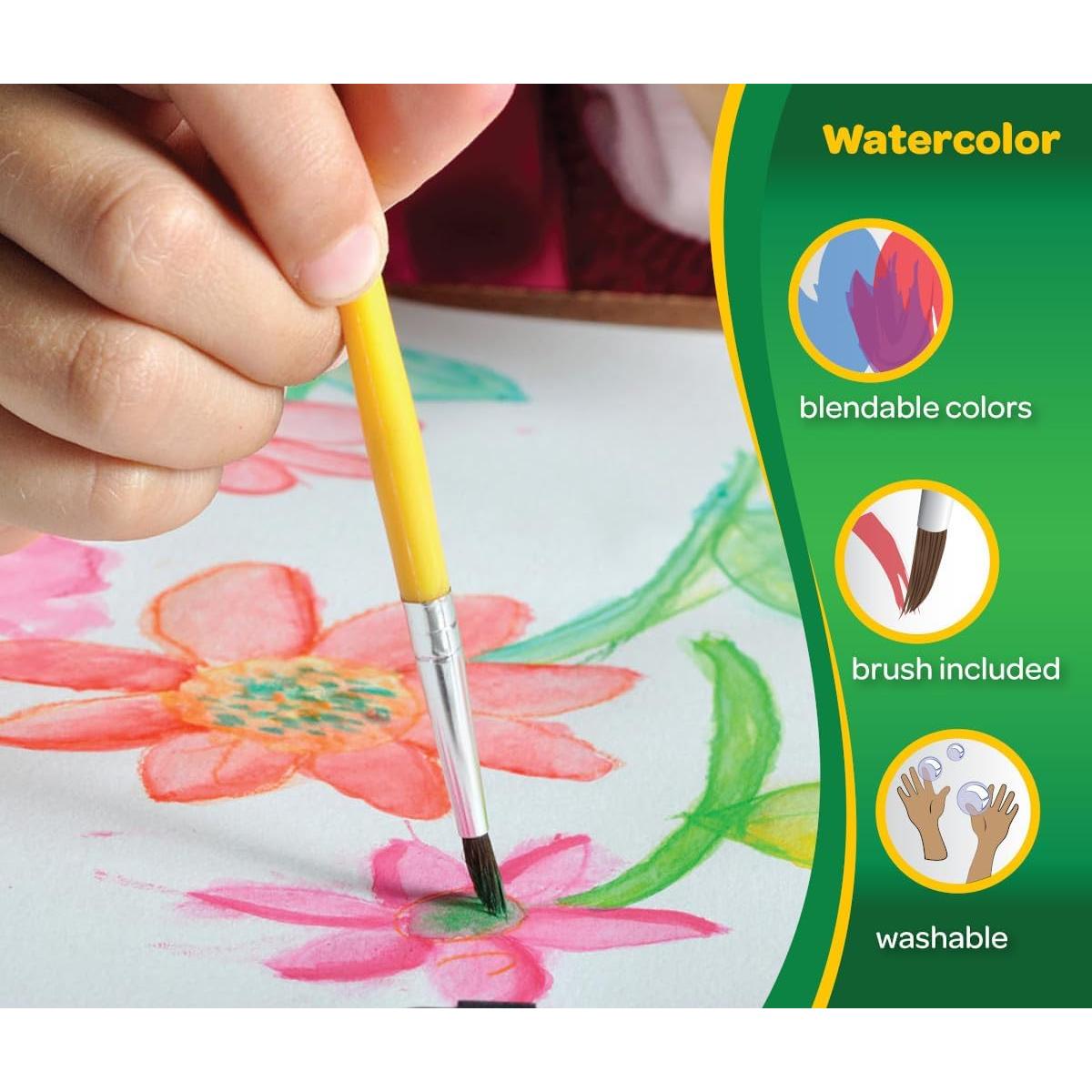 Juego de Pintura Acuarela Crayola 16 Colores Lavables para Niños