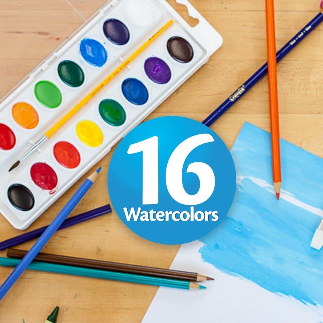 Juego de Pintura Acuarela Crayola 16 Colores Lavables para Niños