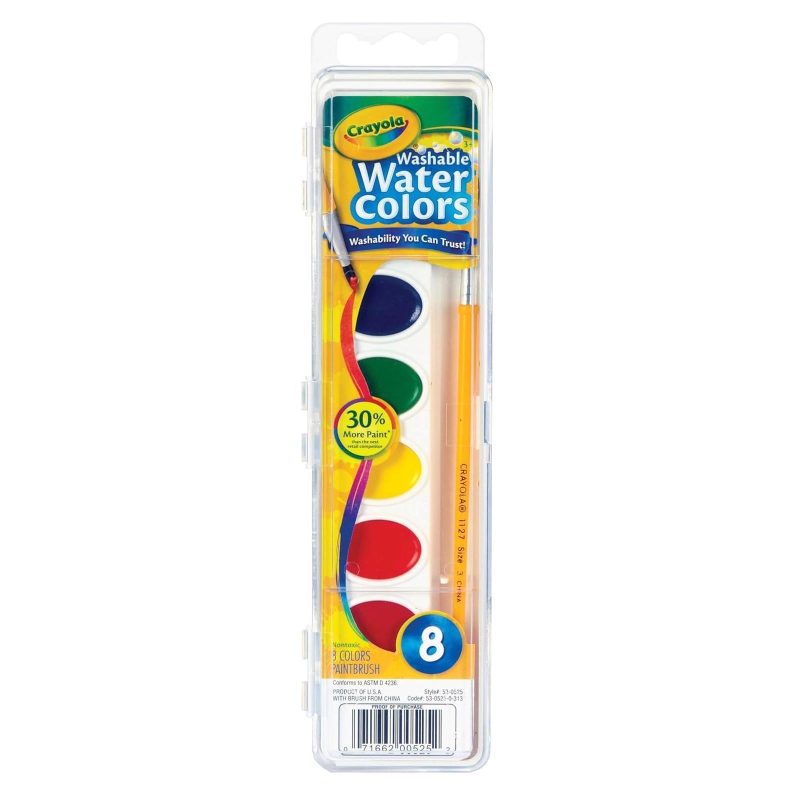 Pintura Acuarelable Crayola 8 Colores Lavable 1 Cuenta