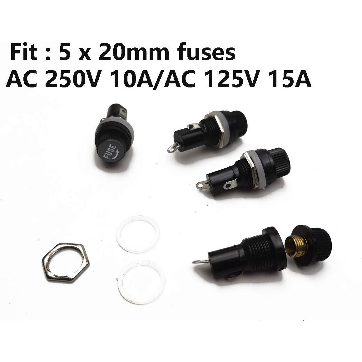 20 Soportes de Fusible Panel Eléctrico Hyamass 5x20mm