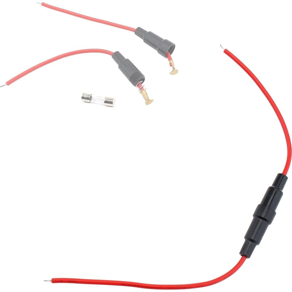 10 Soportes de Fusible Inline DiGiYes 5x20mm 22AWG 23cm