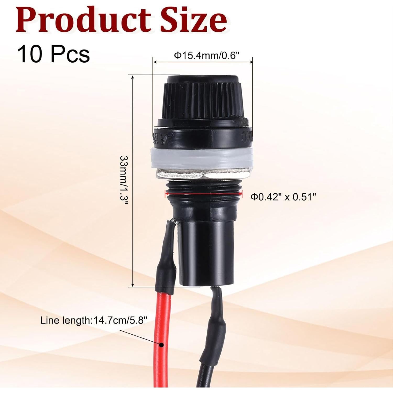 Soporte de Fusible Montado en Panel MECCANIXITY 10Pcs 5x20mm