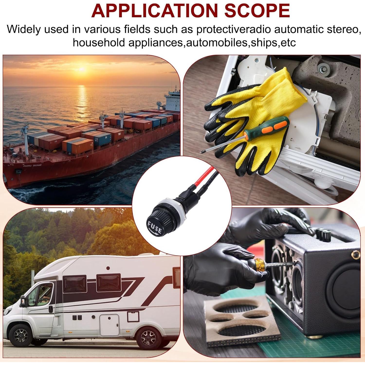 Soporte de Fusible Montado en Panel MECCANIXITY 10Pcs 5x20mm