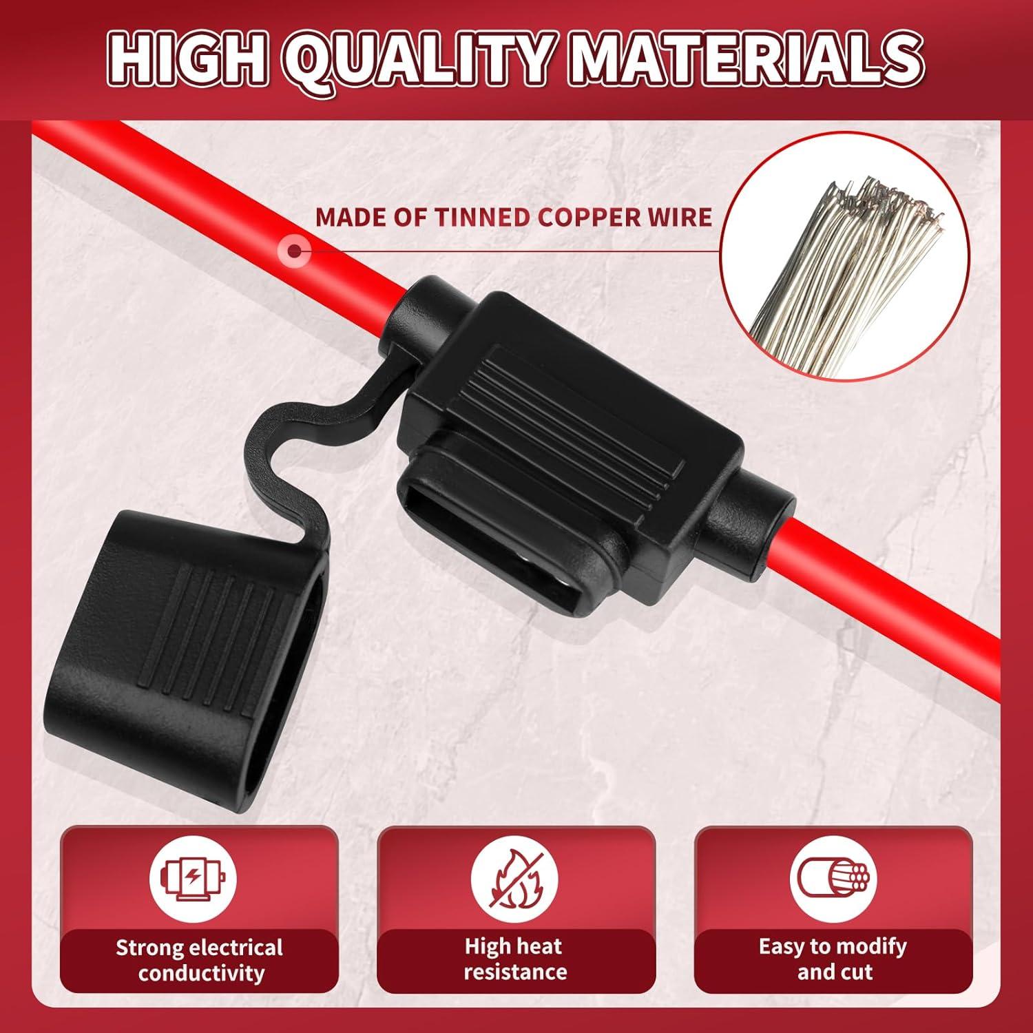 Soporte de Fusible en Línea 12V XIOGZAXI 10 AWG 35.1 cm