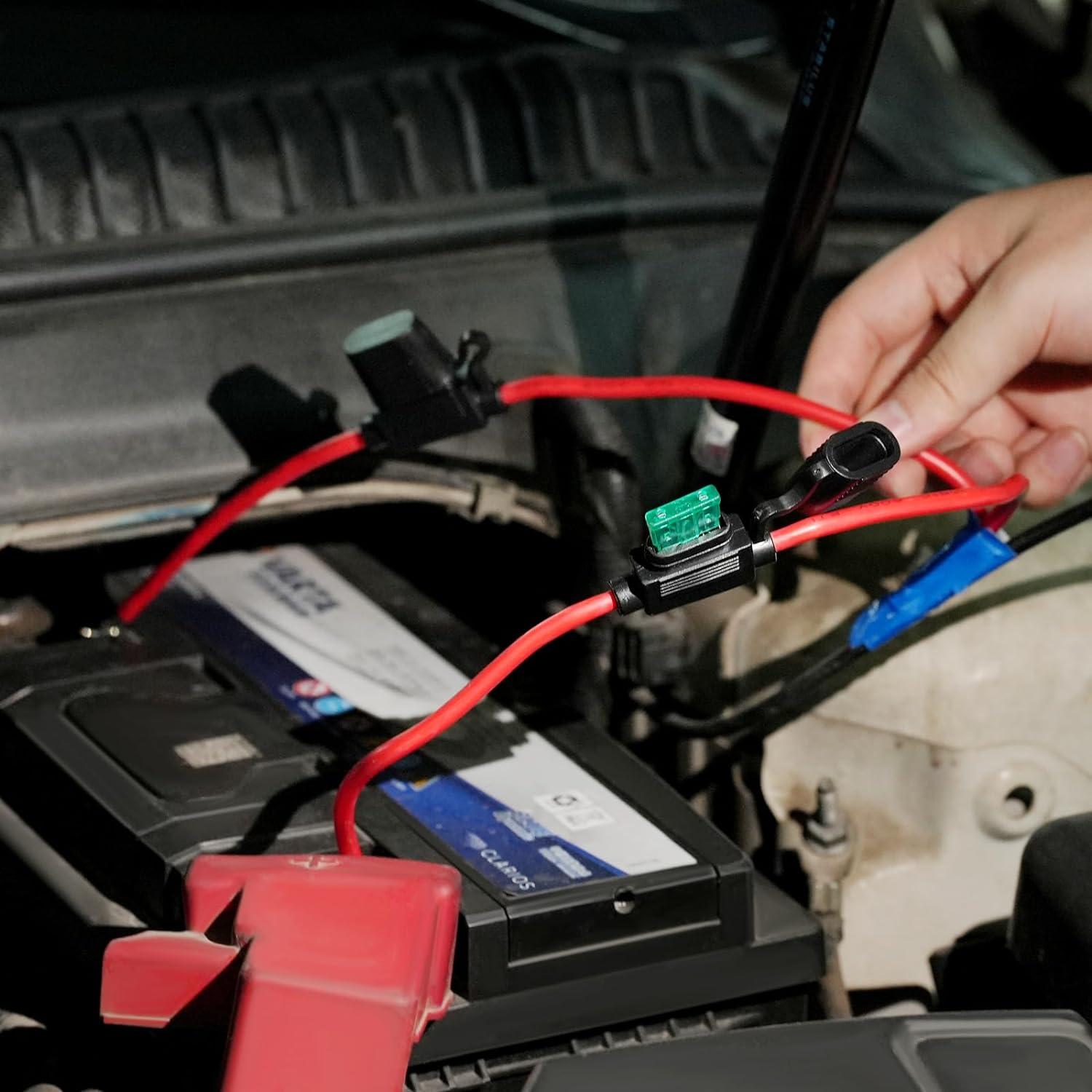 Soporte de Fusible en Línea 12V XIOGZAXI 10 AWG 35.1 cm