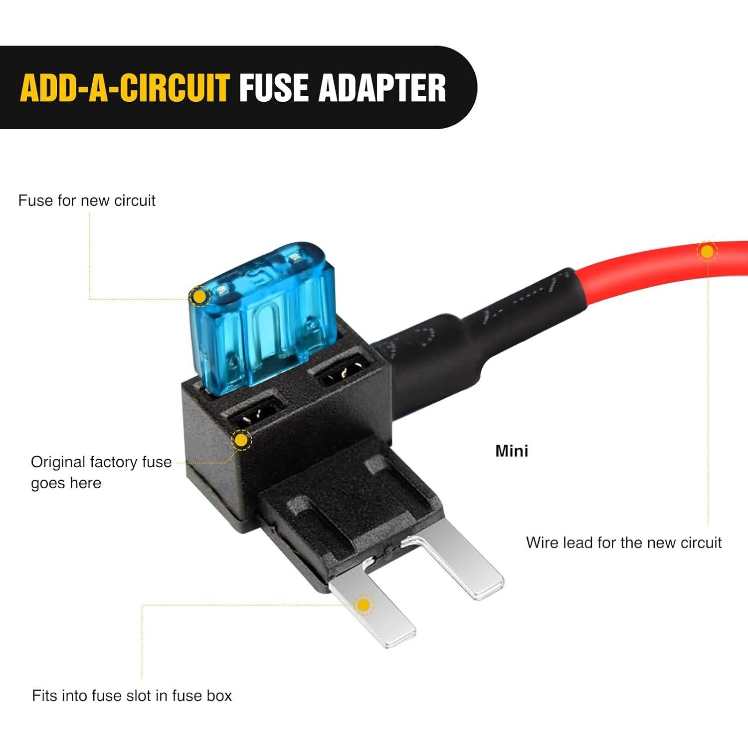 Adaptador de Fusible Nilight Add-a-Circuit 10 Piezas 15A
