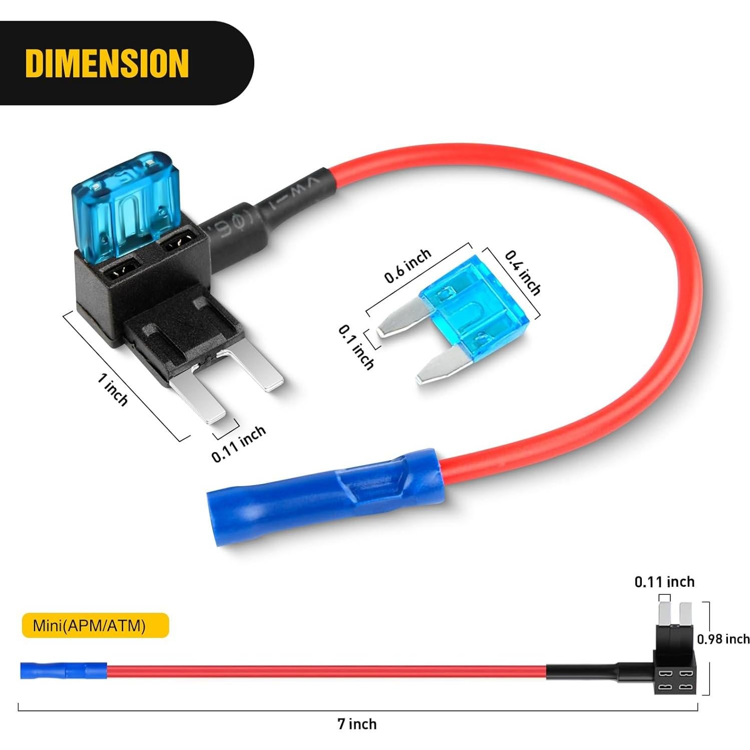 Adaptador de Fusible Nilight Add-a-Circuit 10 Piezas 15A