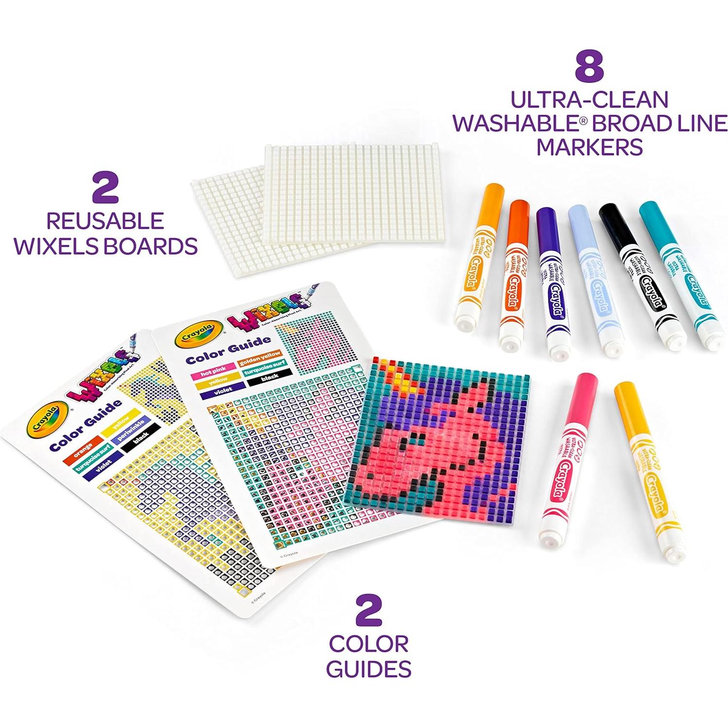Kit de Actividades Crayola Wixels Unicornio, 2 Paneles y 8 Marcadores