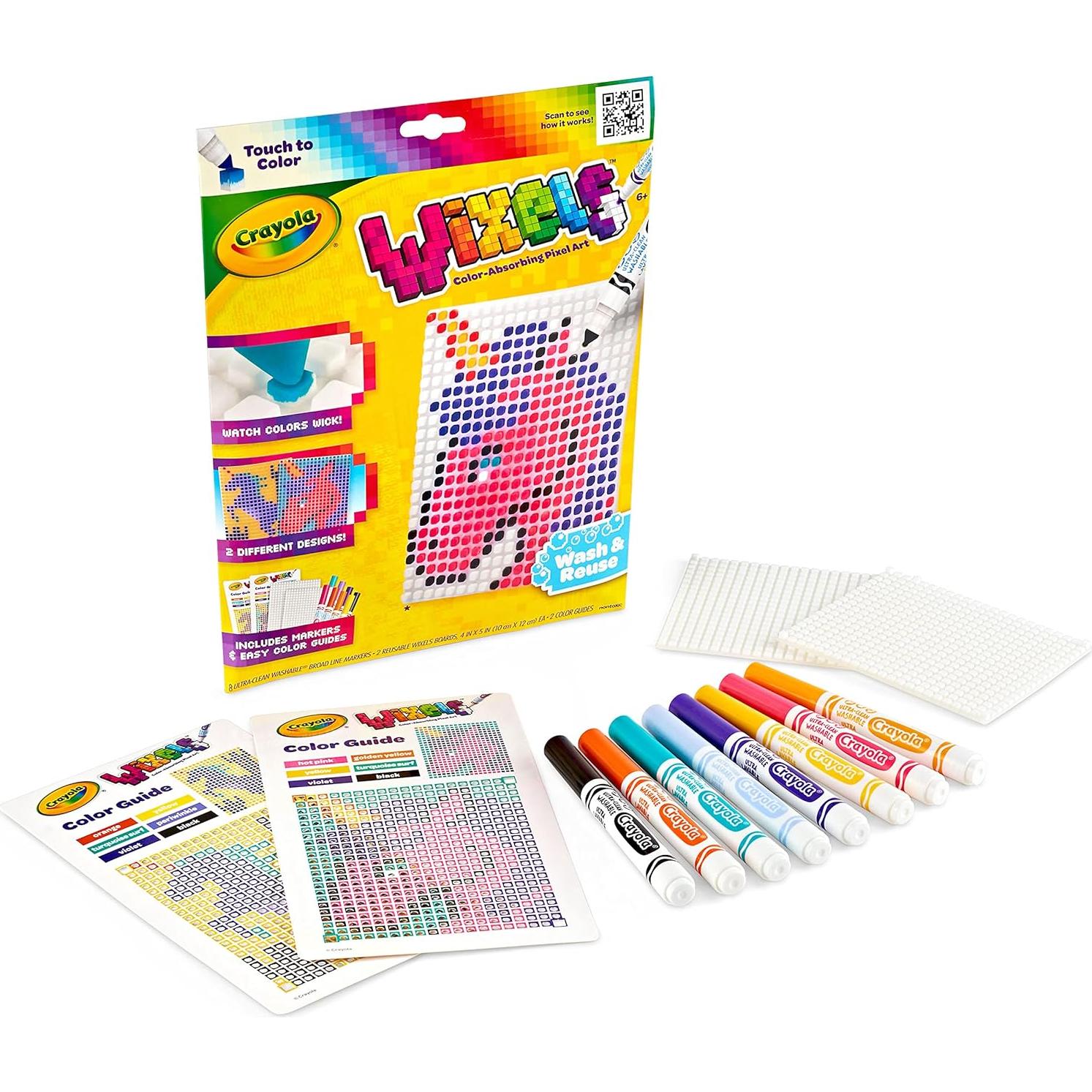 Kit de Actividades Crayola Wixels Unicornio, 2 Paneles y 8 Marcadores