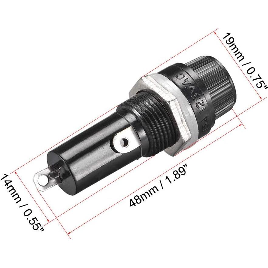 Soporte de Fusible Montado en Panel uxcell 6x30mm 2Pcs