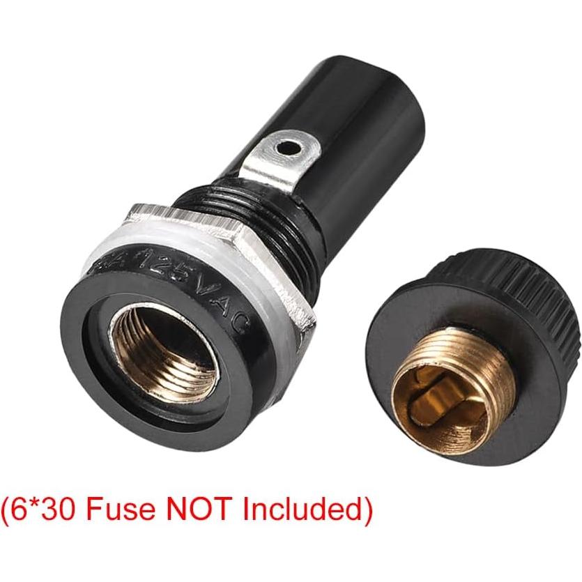 Soporte de Fusible Montado en Panel uxcell 6x30mm 2Pcs