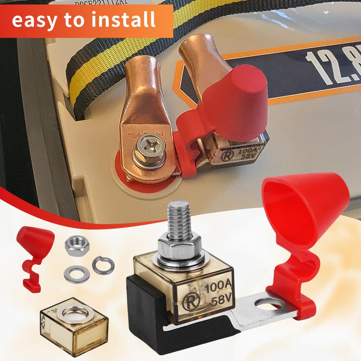 Soporte de Fusible de Batería JXJXQU 200A Impermeable