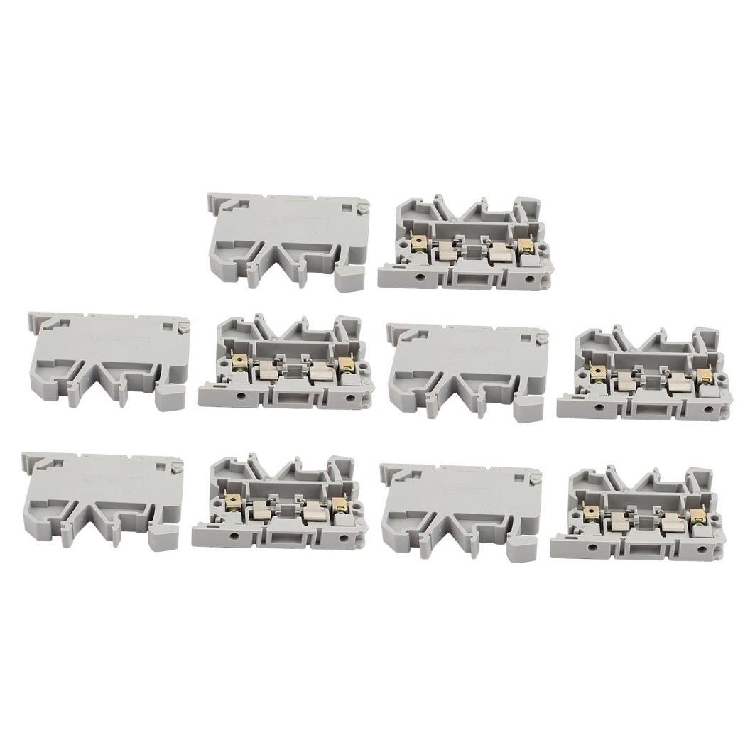 Bloque Terminal uxcell 10Pcs 500V 4mm2 Gris