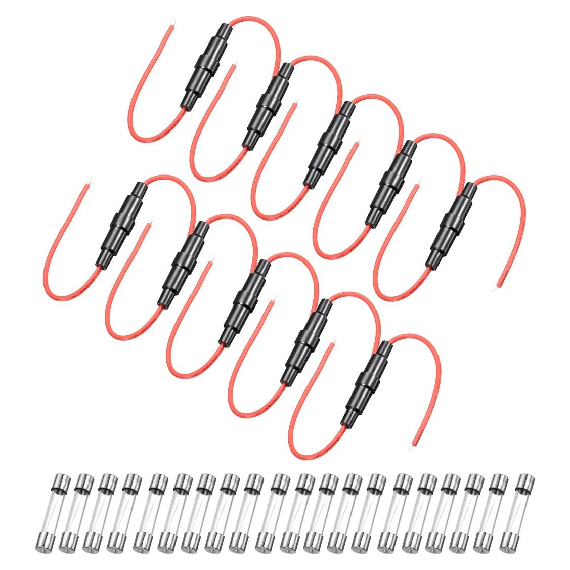 Soporte de Fusible Tipo Tornillo uxcell 10 Pcs 5x20mm 10A