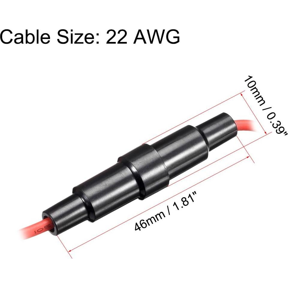 Soporte de Fusible Tipo Tornillo uxcell 10 Pcs 5x20mm 10A