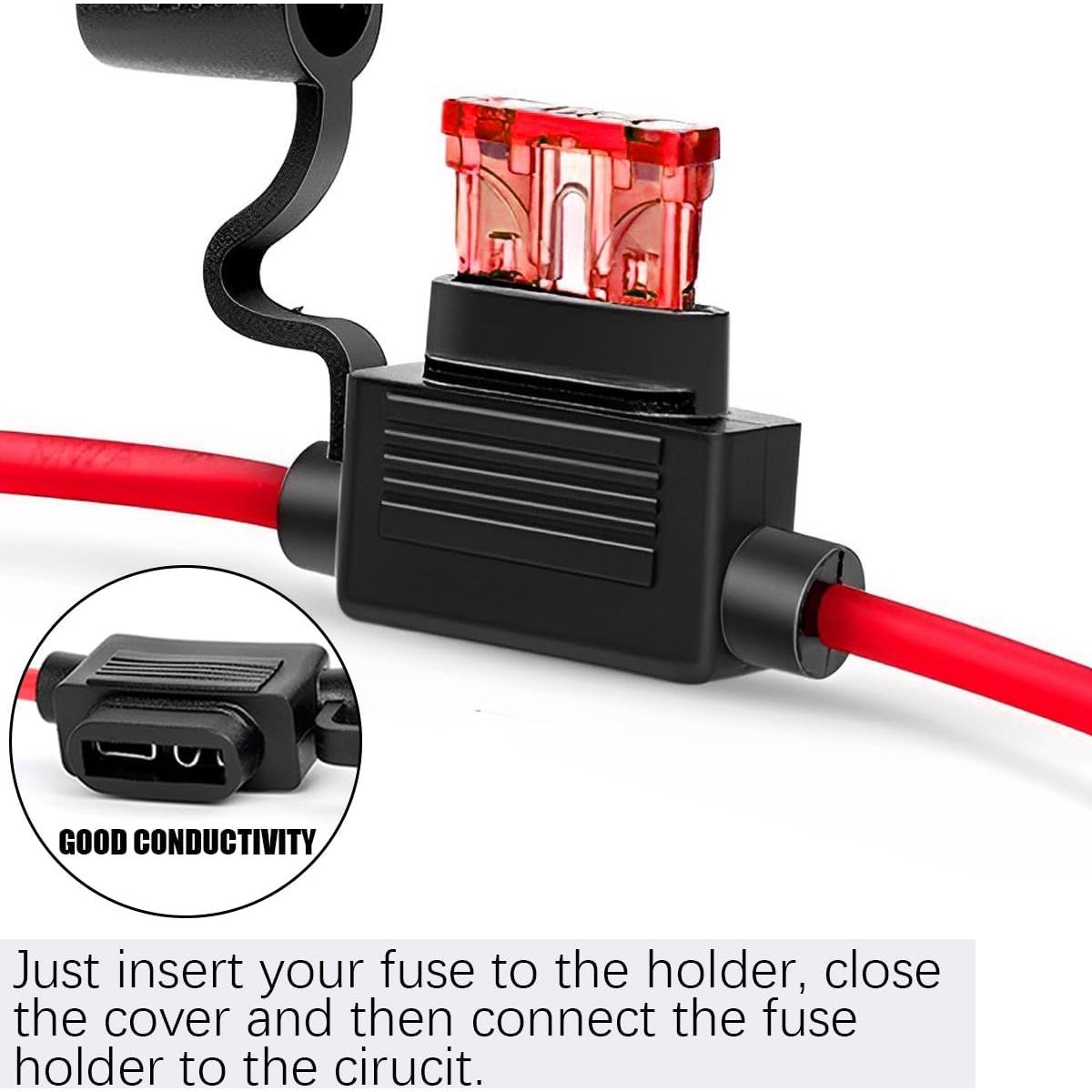 Soporte de Fusible Inline 20A BESULEN para Vehículos 16AWG