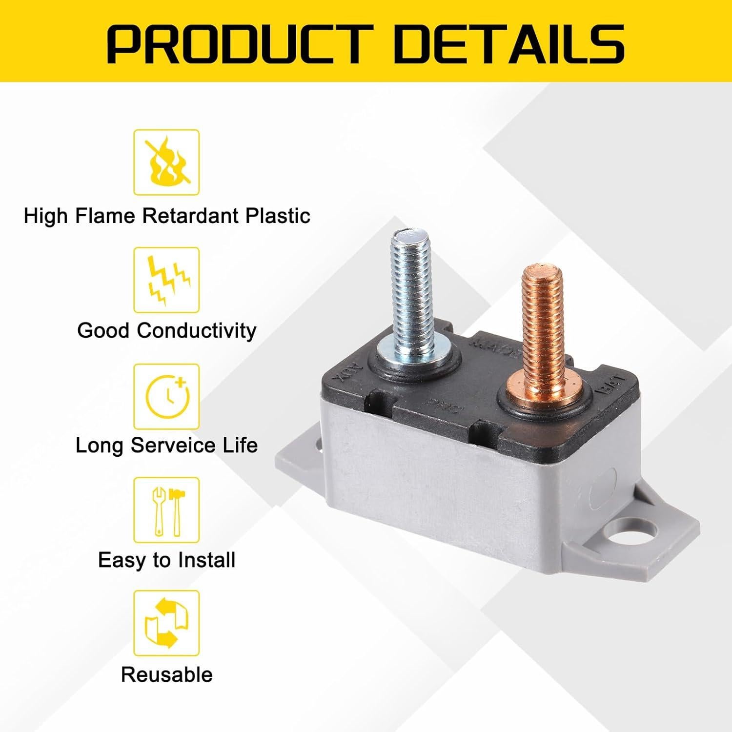 Interruptor Automático DMiotech 12-24V 45A con Soporte de Fusible