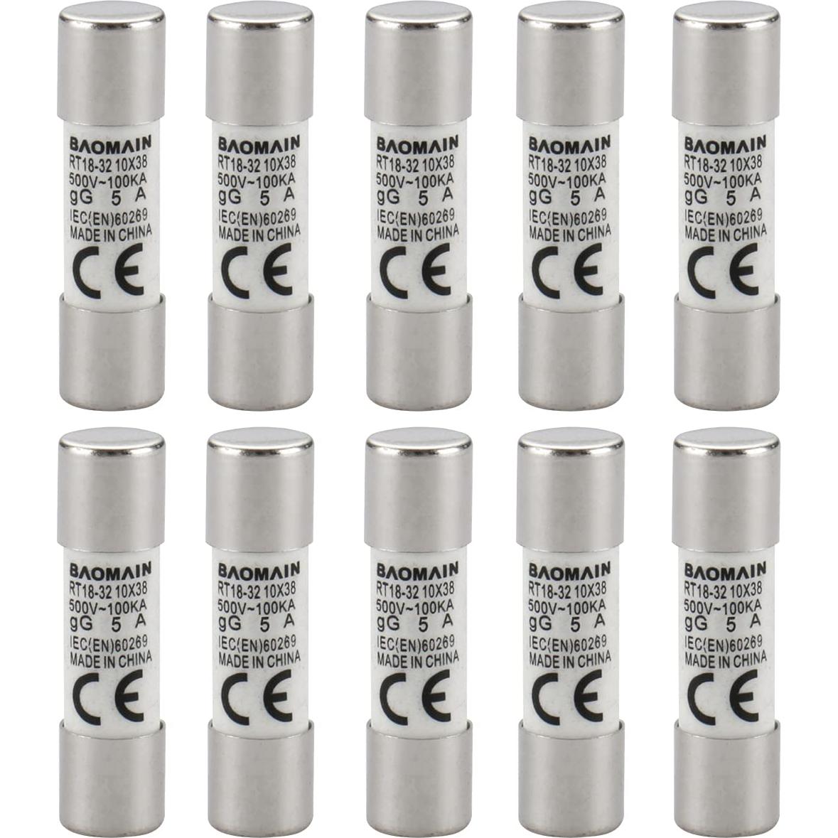 Soporte de Fusible Baomain RT18-32 2 Polos 5A Montaje DIN