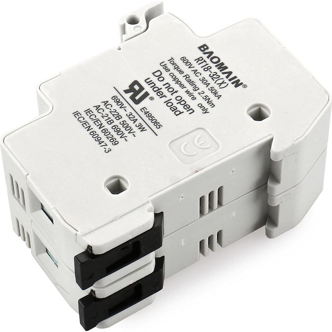 Soporte de Fusible Cilíndrico Baomain RT18-32 16A 2 Polos DIN