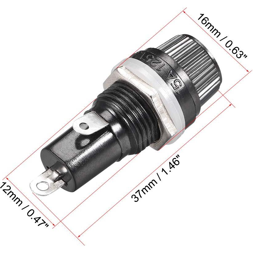 Soporte de Fusible Montado en Panel uxcell 5x20mm 10Pcs