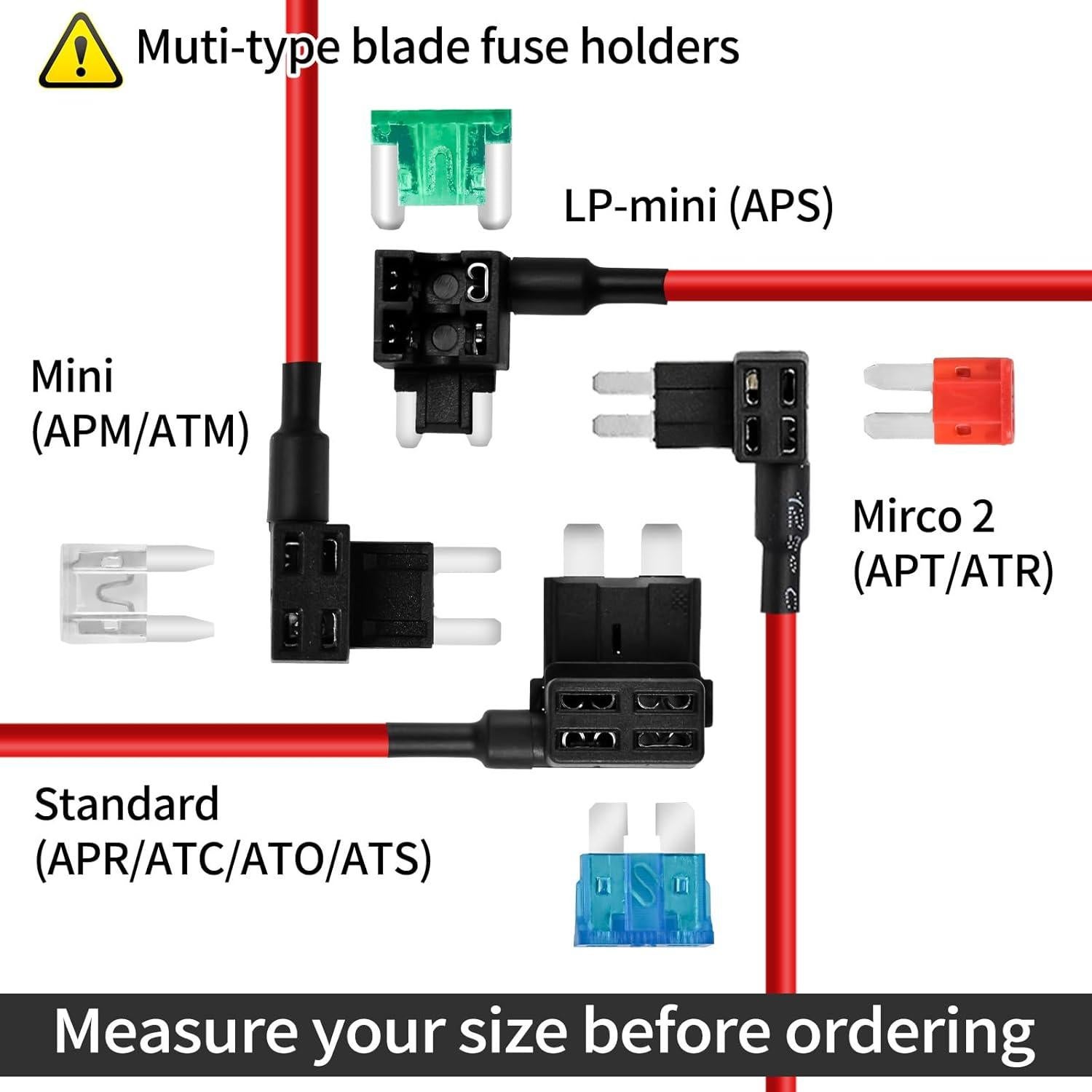 Kit de Adaptadores de Fusible MuHize 9 Piezas 12V-24V
