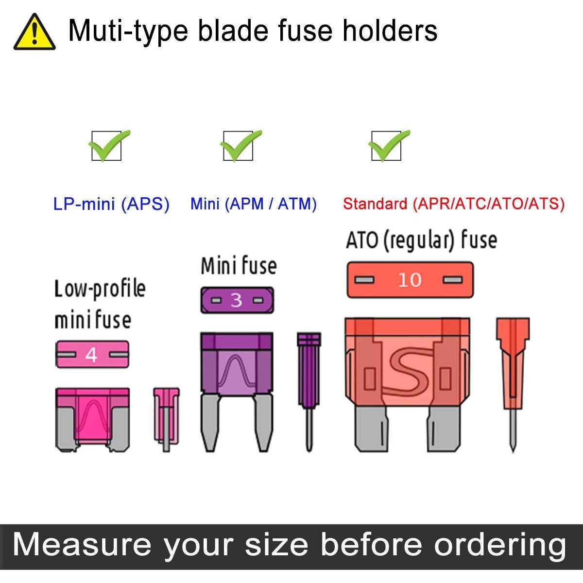 Kit de Adaptadores de Fusible MuHize 9 Piezas 12V-24V