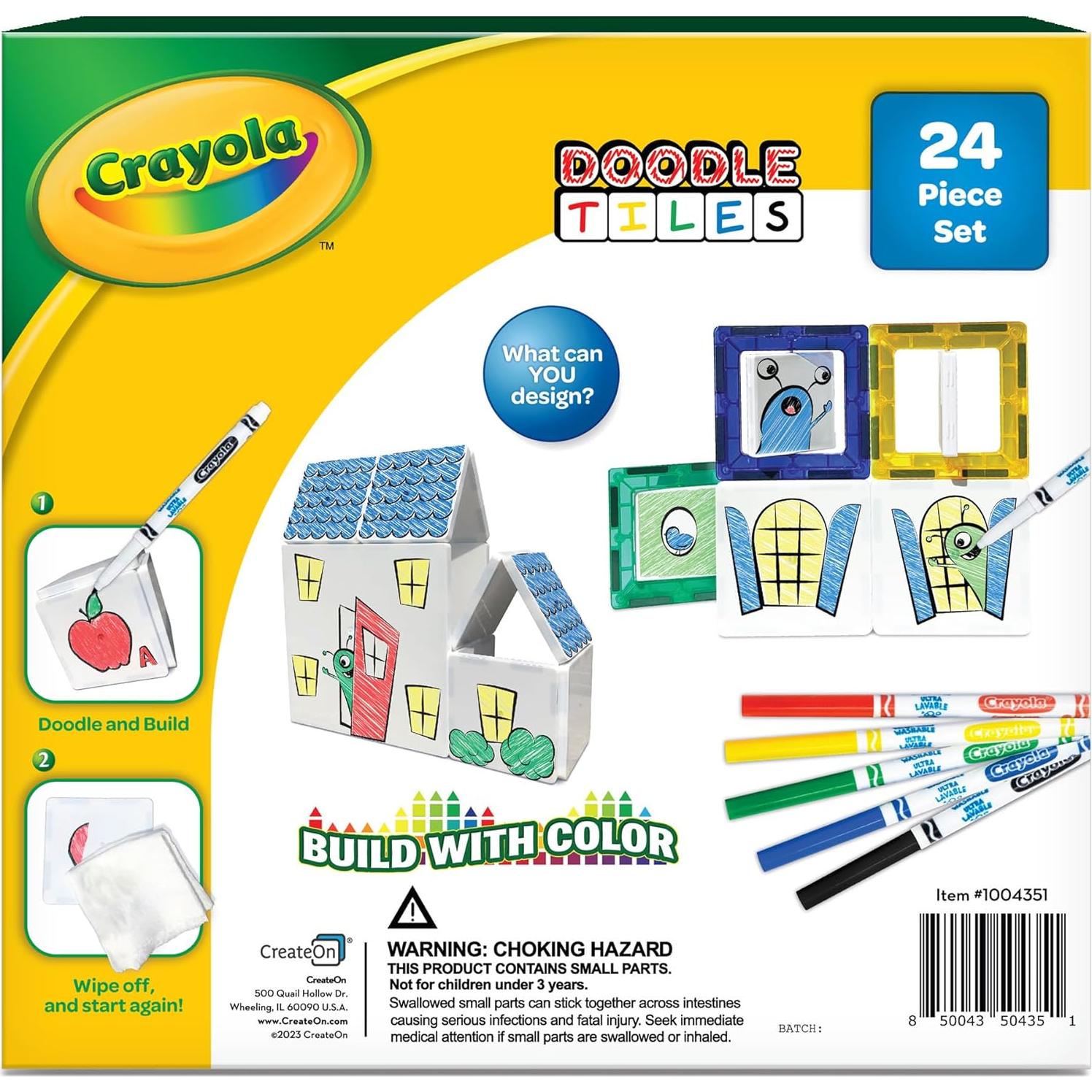 Set de Bloques Magnéticos Crayola Doodle 24 Piezas para Niños