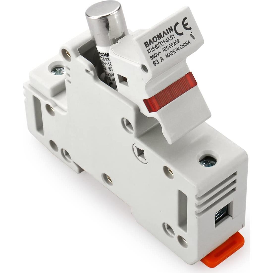 Portafusibles Baomain RT18-63 con 5 Fusibles Cerámicos 63A