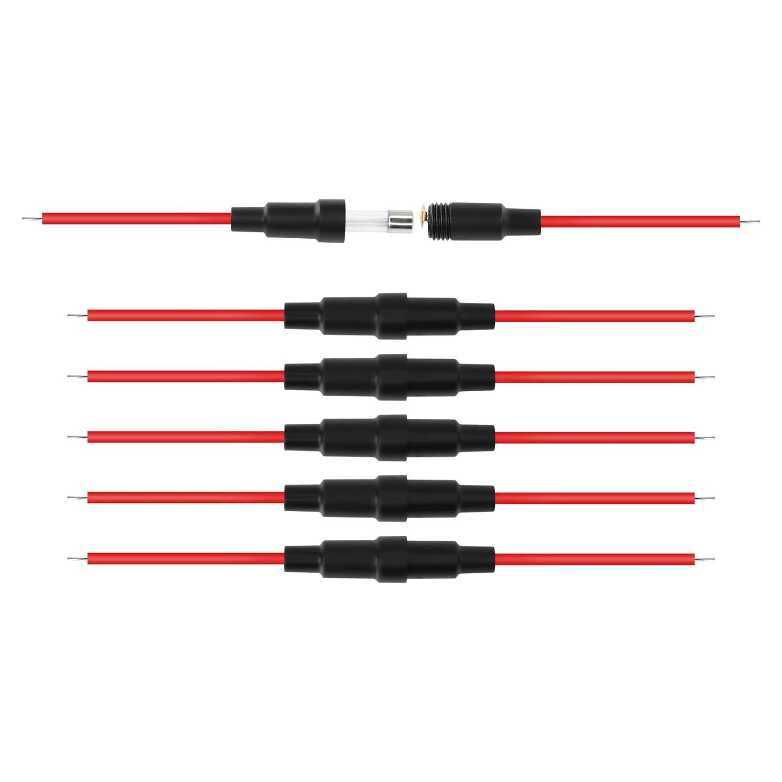 Soporte de Fusible PNGKNYOCN 5x20mm con Cable 22 AWG - Paquete de 6