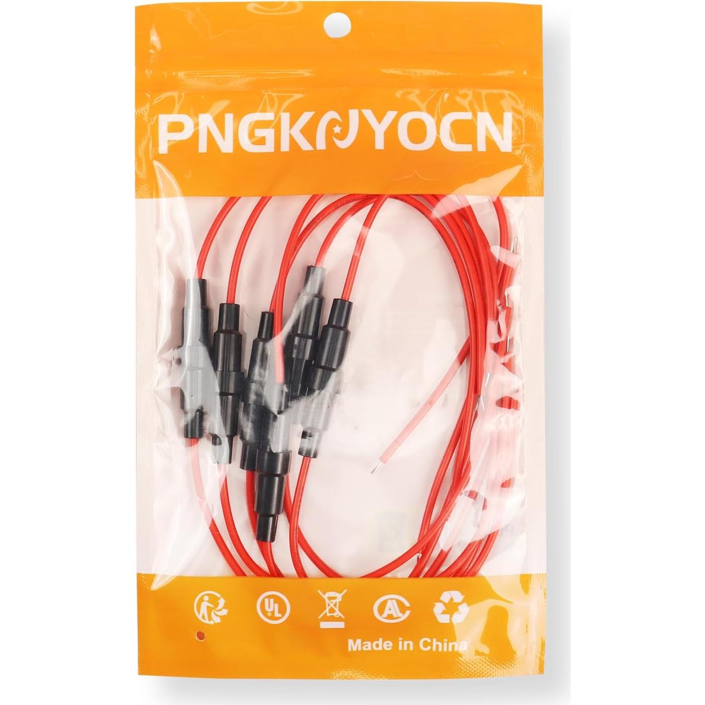Soporte de Fusible PNGKNYOCN 5x20mm con Cable 22 AWG - Paquete de 6