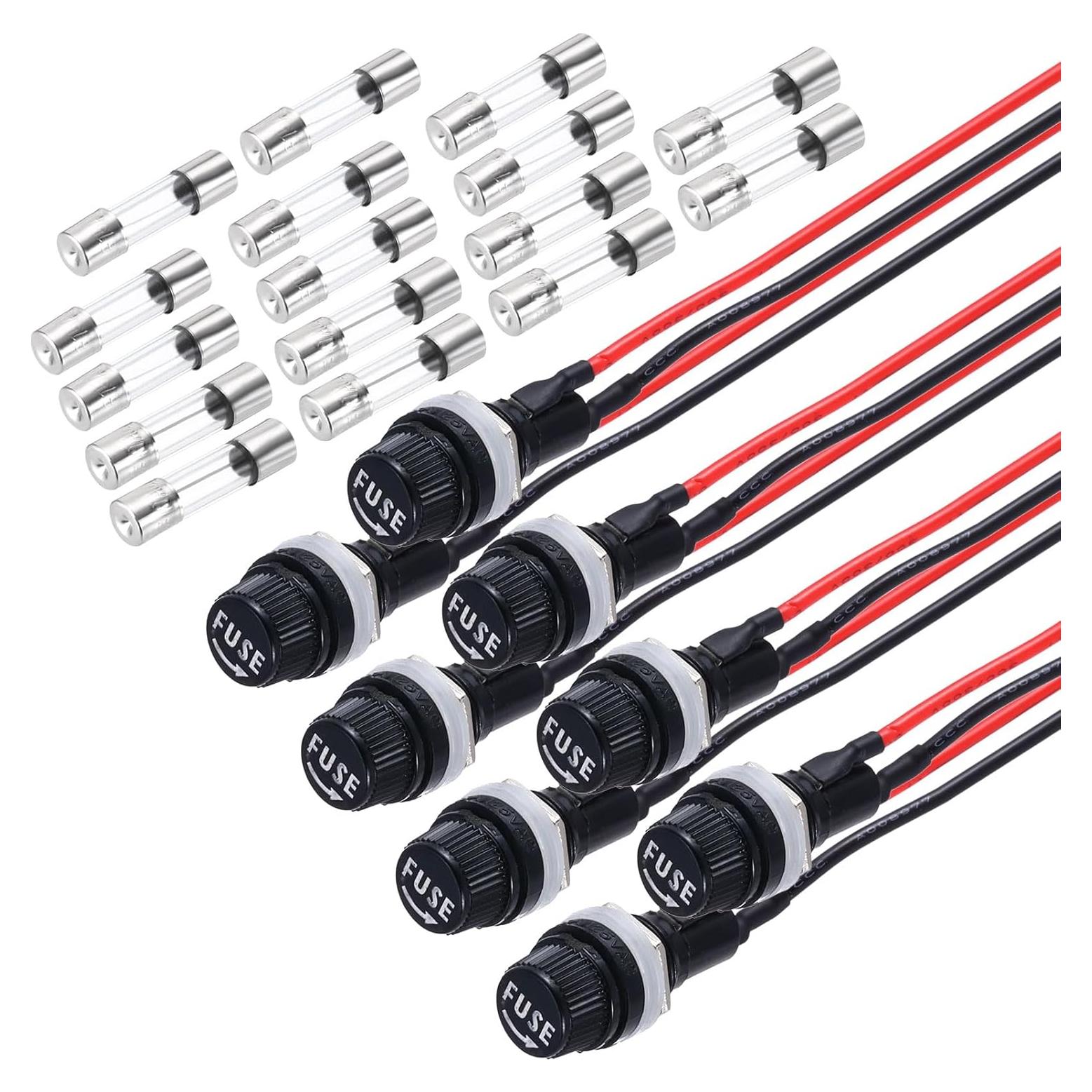 Soporte de Fusible Montaje en Panel MECCANIXITY 8 Pcs 10/15A