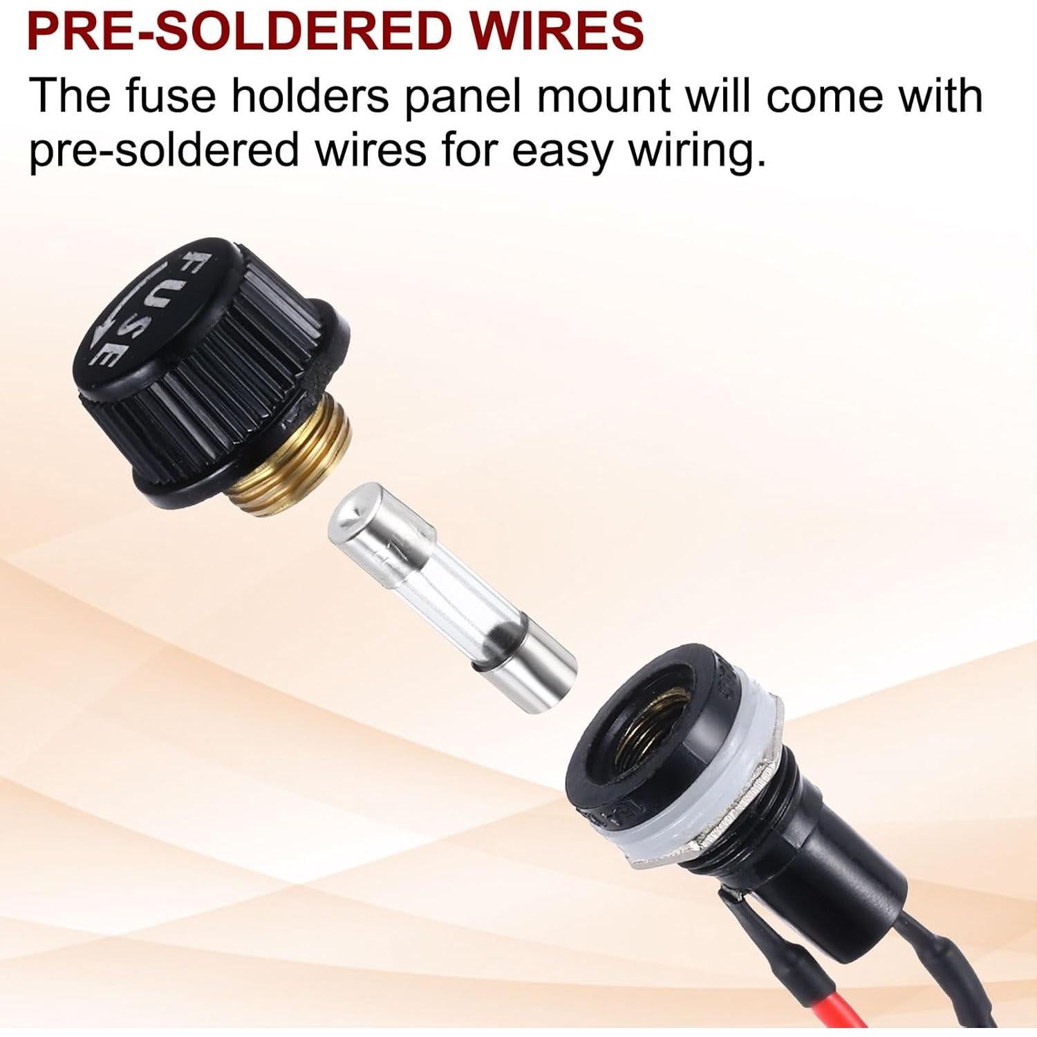 Soporte de Fusible Montaje en Panel MECCANIXITY 8 Pcs 10/15A