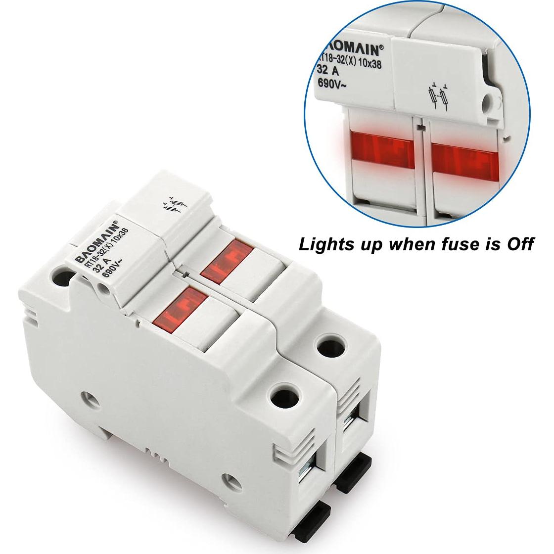 Portafusibles RT18-32 Baomain con 10 Fusibles Cerámicos 4A