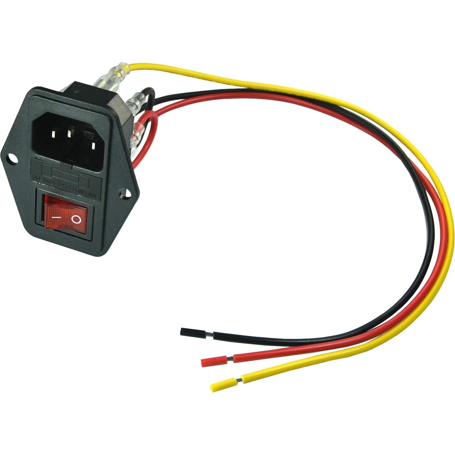 Enchufe IEC320 C14 FILSHU 10A 250V con Fusible Iluminado - Paquete de 2