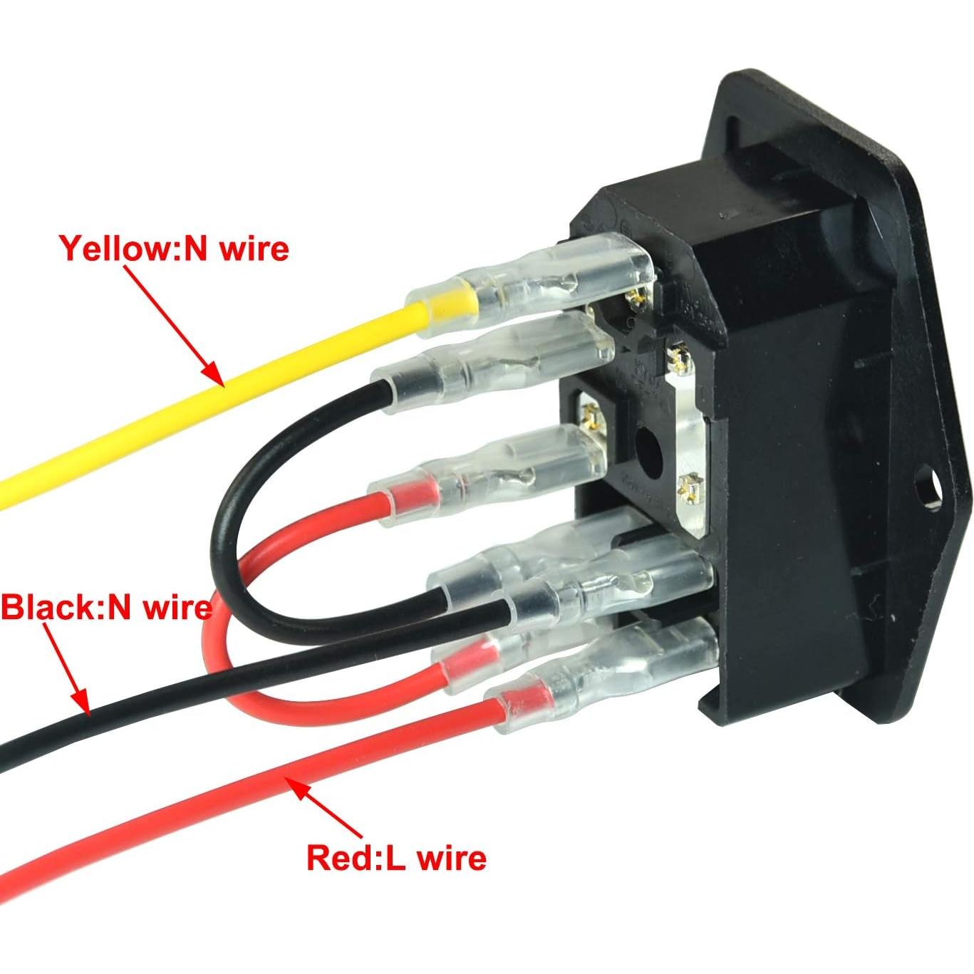 Enchufe IEC320 C14 FILSHU 10A 250V con Fusible Iluminado - Paquete de 2