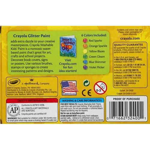 Pintura Brillante Lavable Crayola 6 Colores 59 ml