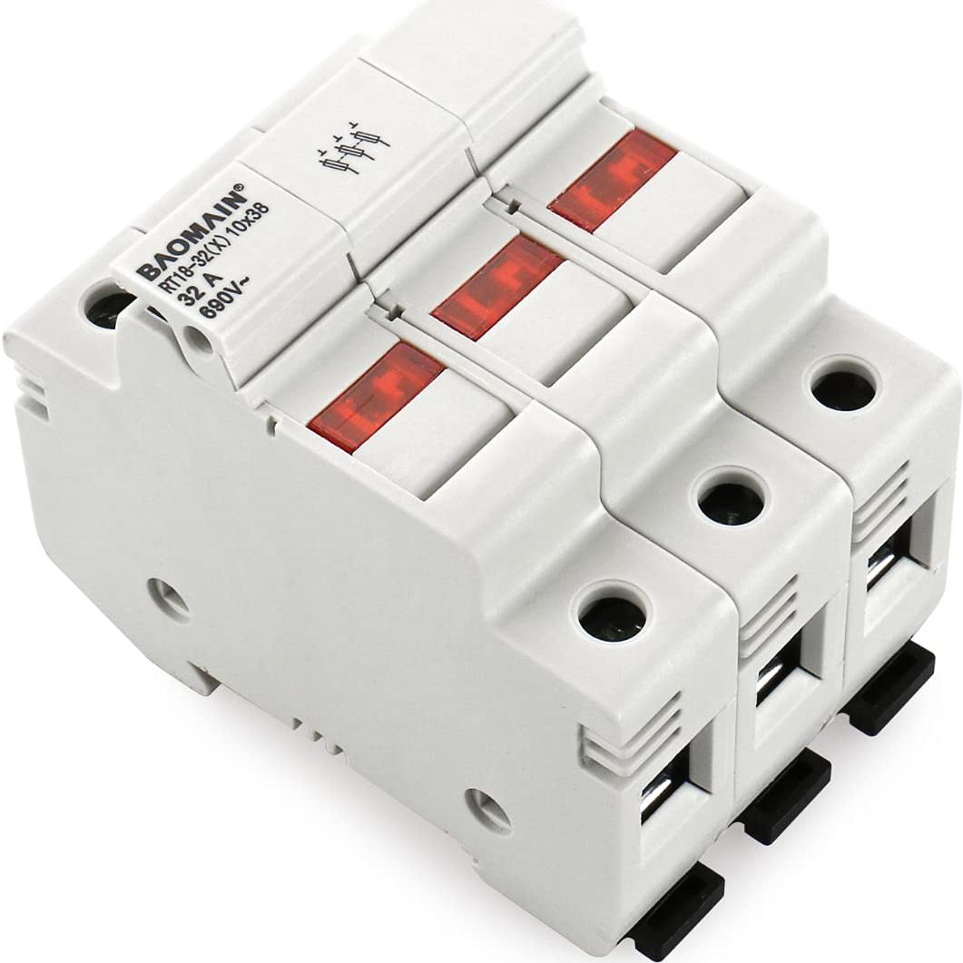 Portafusibles Baomain RT18-32 con 10 Fusibles Cerámicos 32A