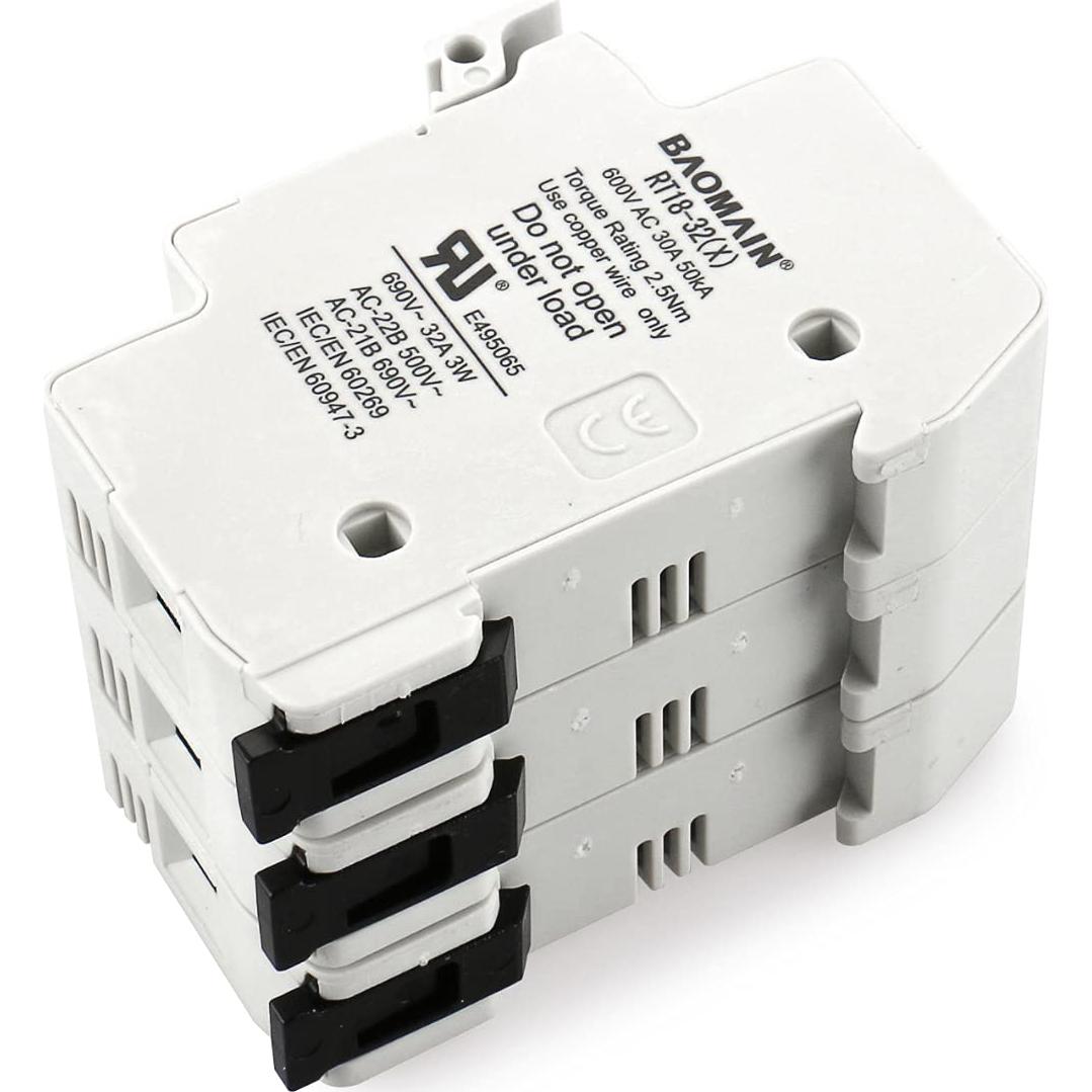 Portafusibles Baomain RT18-32 con 10 Fusibles Cerámicos 32A