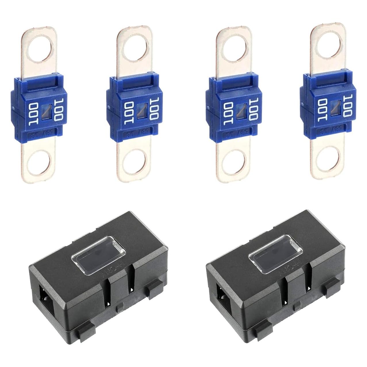 4 Fusibles Midi 100A Bstenky + 2 Soportes para Autos