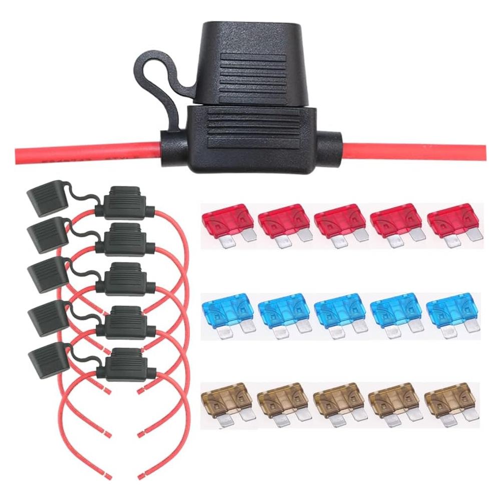 5 Soportes de Fusible a Prueba de Agua Garfour 16 AWG 30.48cm