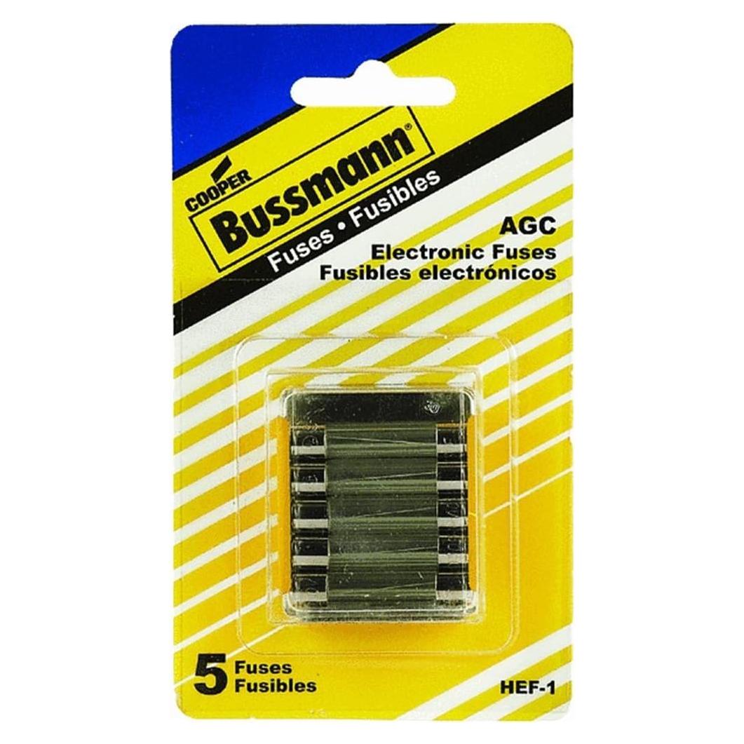 Juego de Fusibles Bussmann HEF-1 para Electrónica 5 Piezas