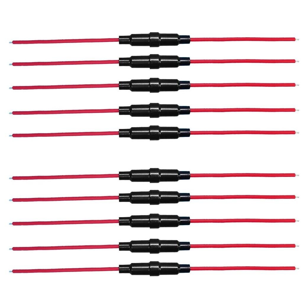 Portafusibles en Línea 16 AWG ChengHongXing 5x20mm 10 Pzas